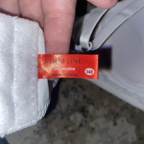 Strm Line Intimates Lot Of 2 Wireless Bras Size 34B White & Blue Silky - Picture 7 of 12